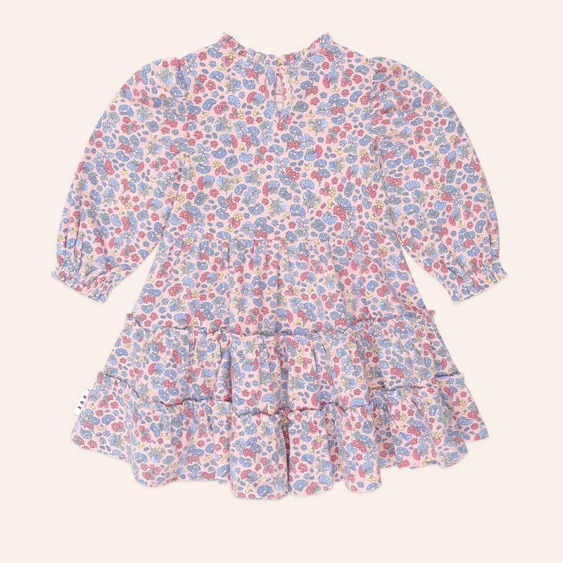 Huxbaby Vintage Floral Puff Long Sleeve Shirred Dress 1-2Y image number 1